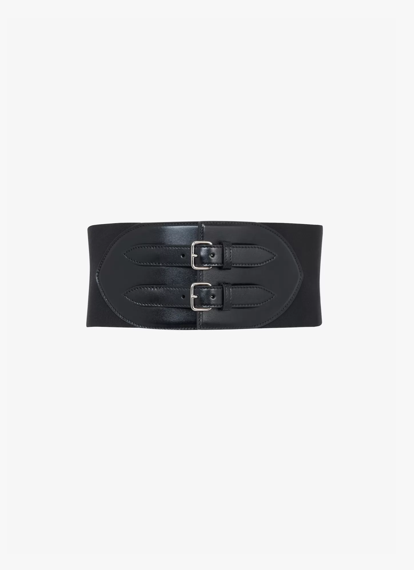 Alaïa CORSET ELASTIQUE BELT IN STRETCH AND CALFSKIN Black Discount